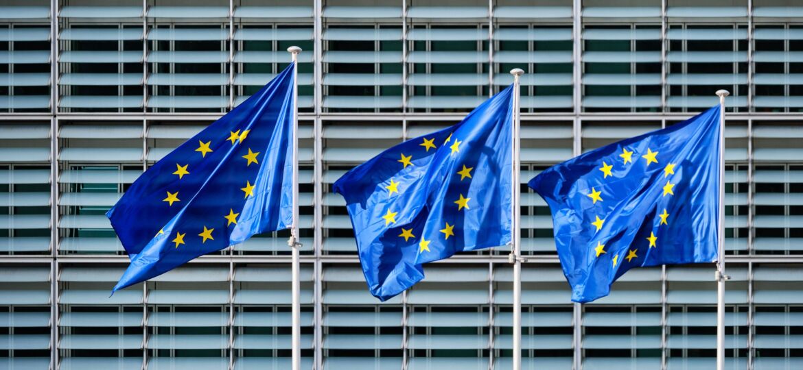 EU flags in front of European Commission